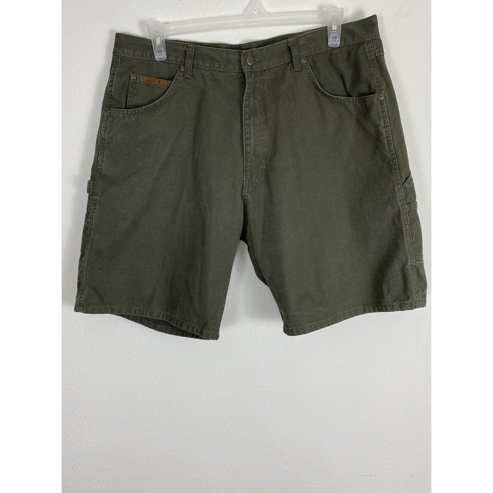 Walls Mens Shorts Size 40 Green Cargo Pockets Work Casual 9.5" Inseam Flat Front